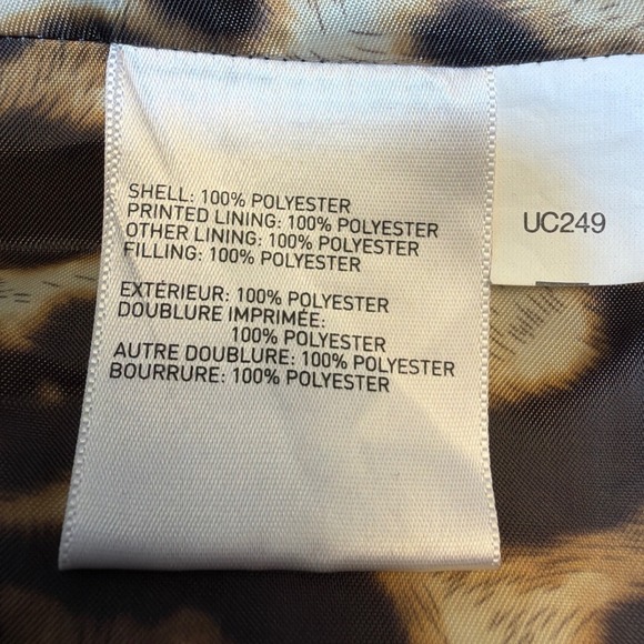 Laundry by Shelli Segal Quilted Jacket Leopard Lined Mid Length Womens sz M EUC - Picture 3 of 9
